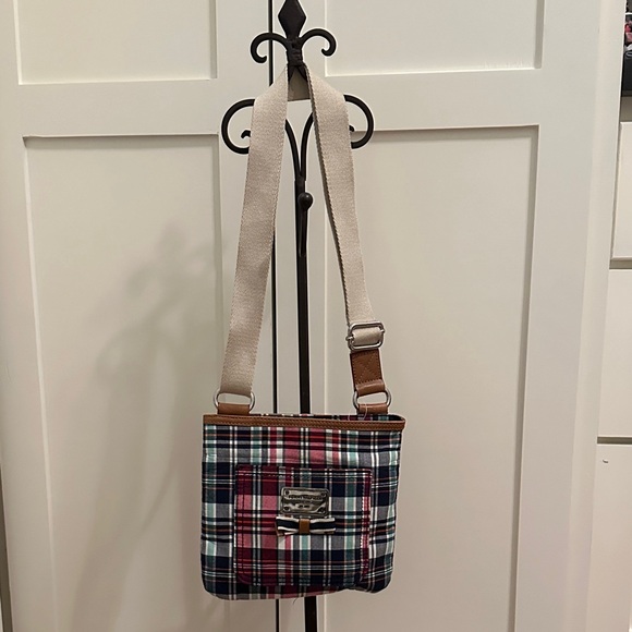 Tommy Hilfiger Multicolor Plaid Crossbody Bag with Adjustable Strap - Picture 1 of 7